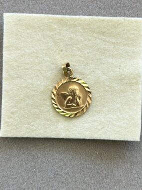 14K gold Angel Charm Pendant 
Stamped for authenticity